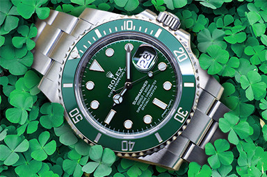 Rolex watch with hot sale green face